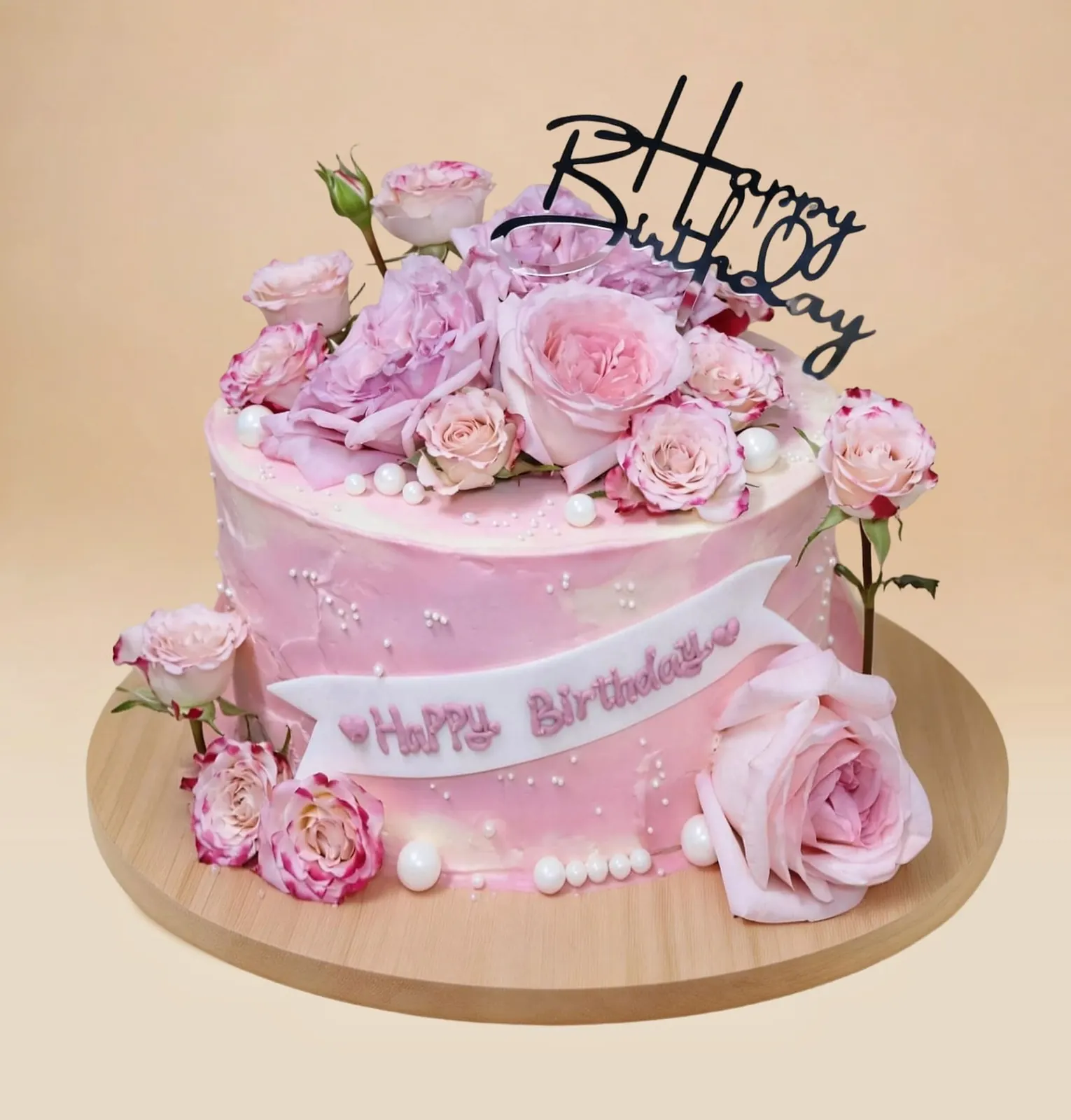 Soft Pink Rose Elegance Cake 