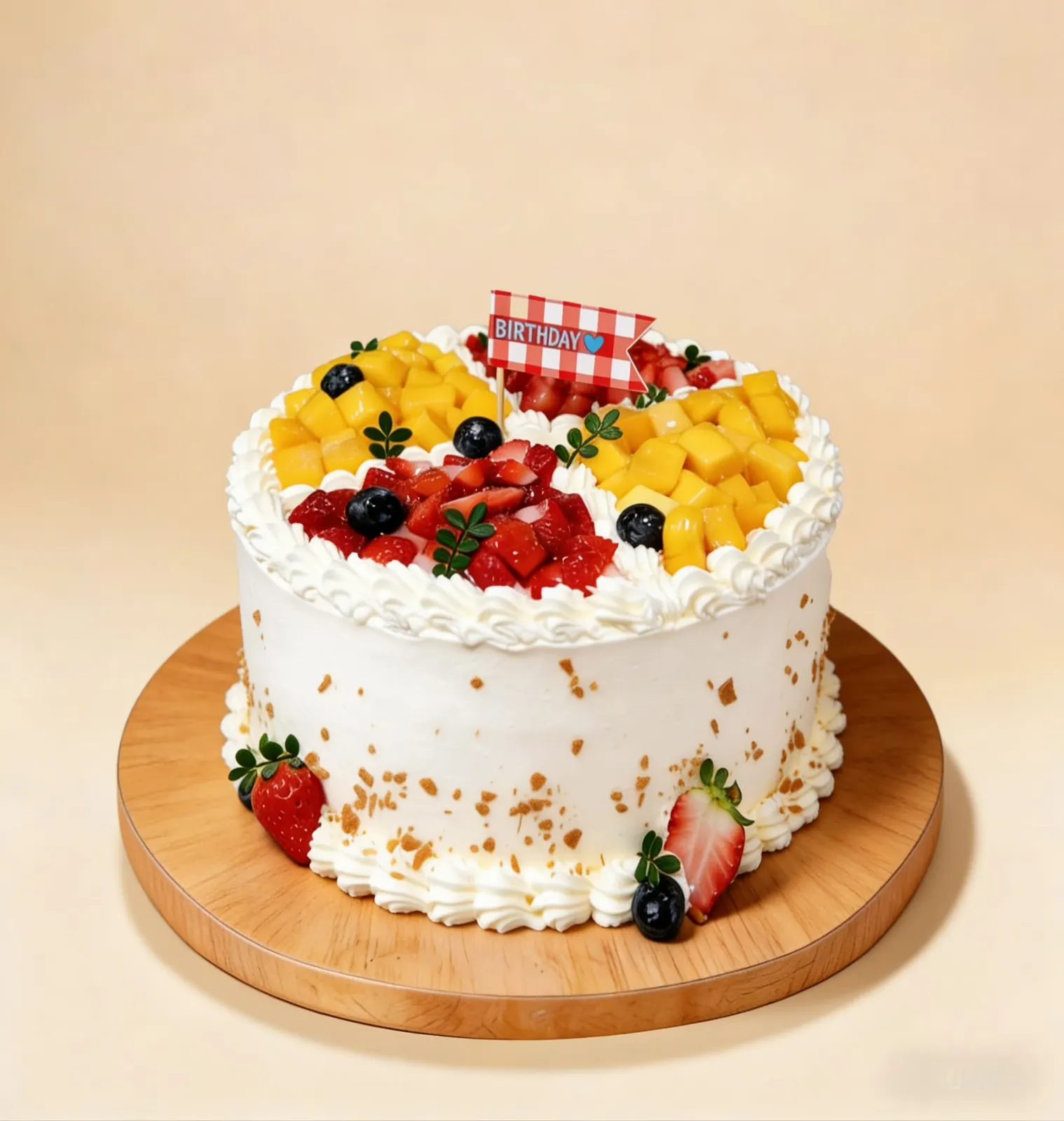 Tropical Mango & Strawberry Cake