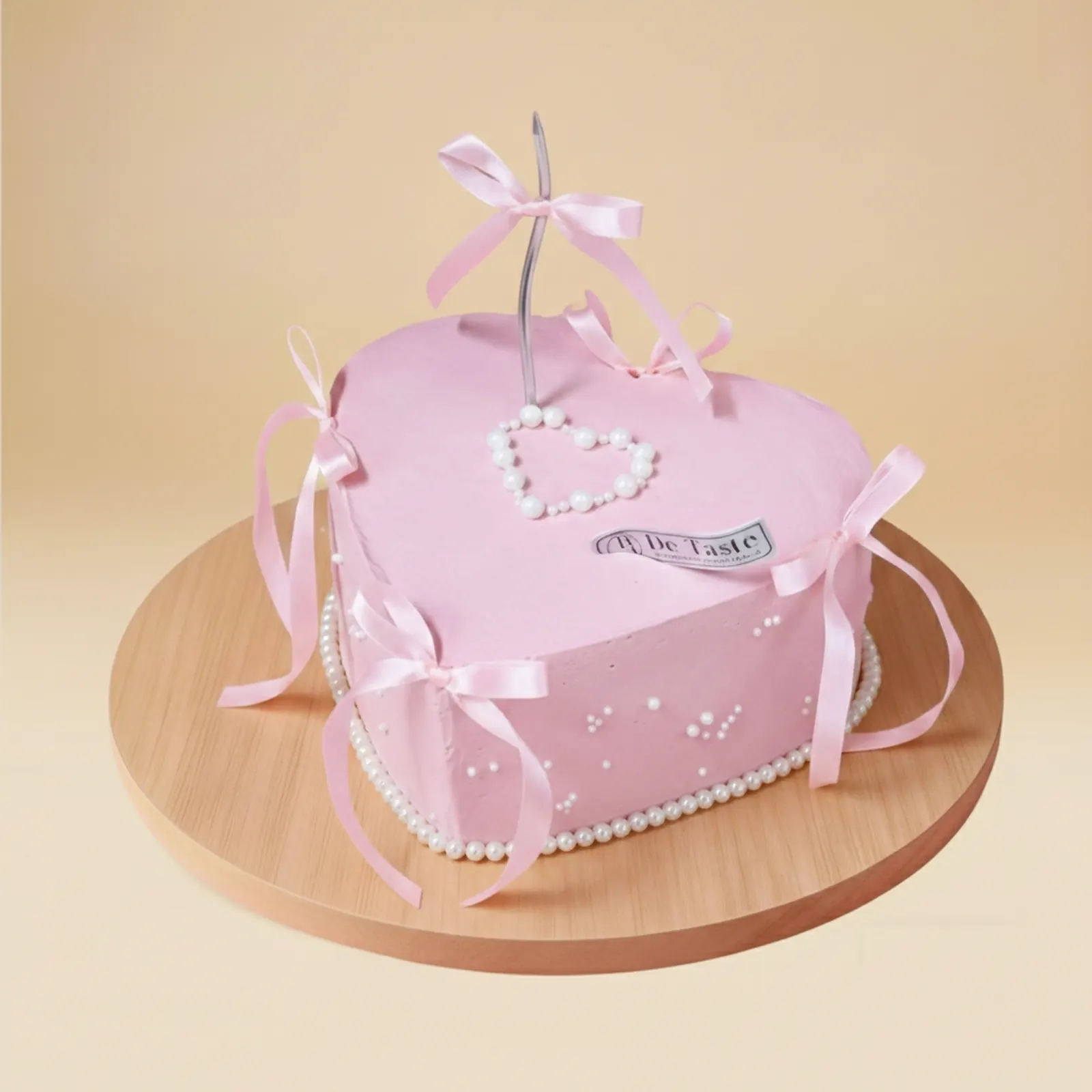 Pink Pearl Heart Cake