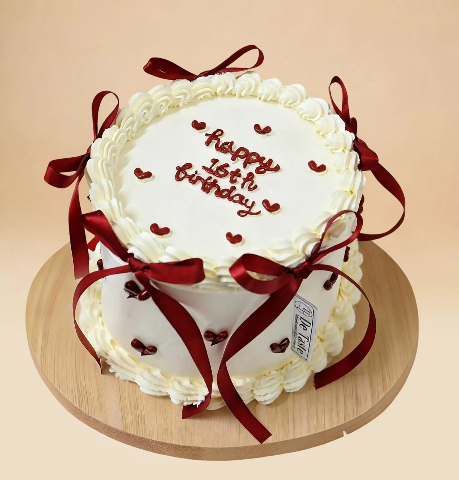 Vintage Red Ribbon Cake