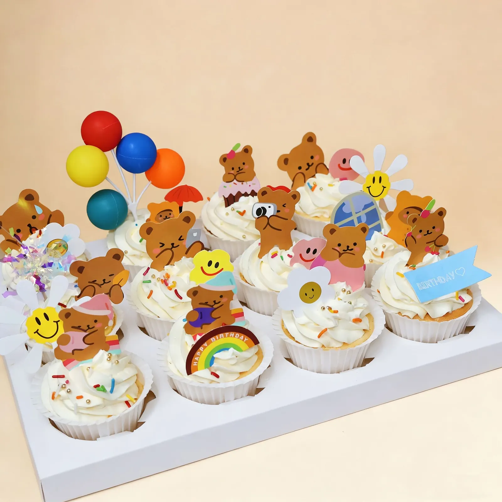 Chubby Brown Bear Cupcake