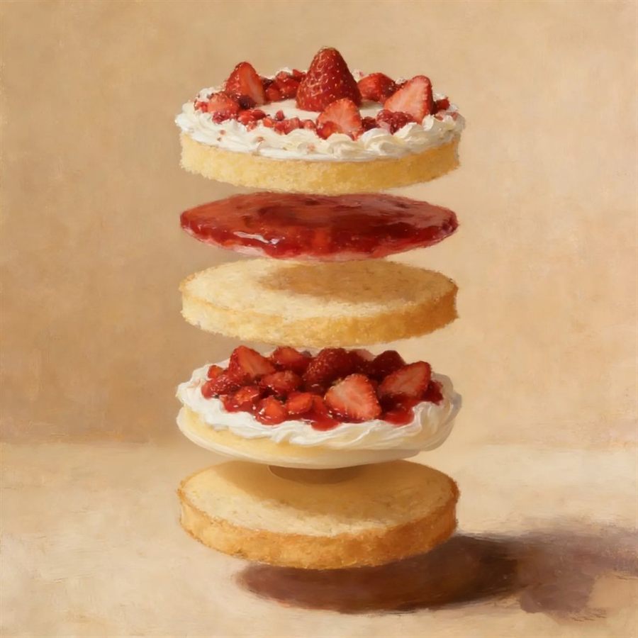 Strawberry flavored cake