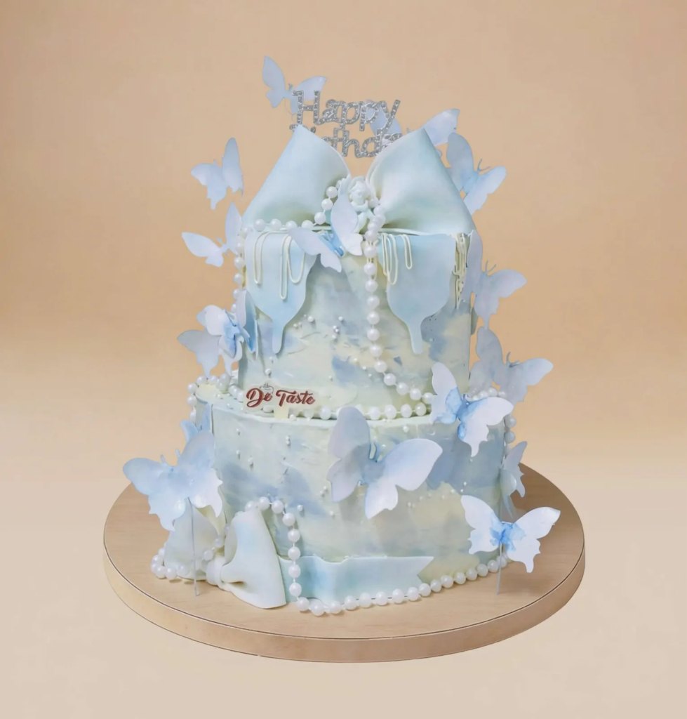 Azure Butterfly Flight Cake
