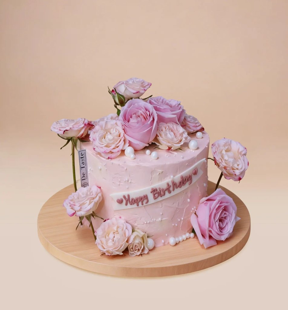 Soft Pink Rose Elegance Cake 